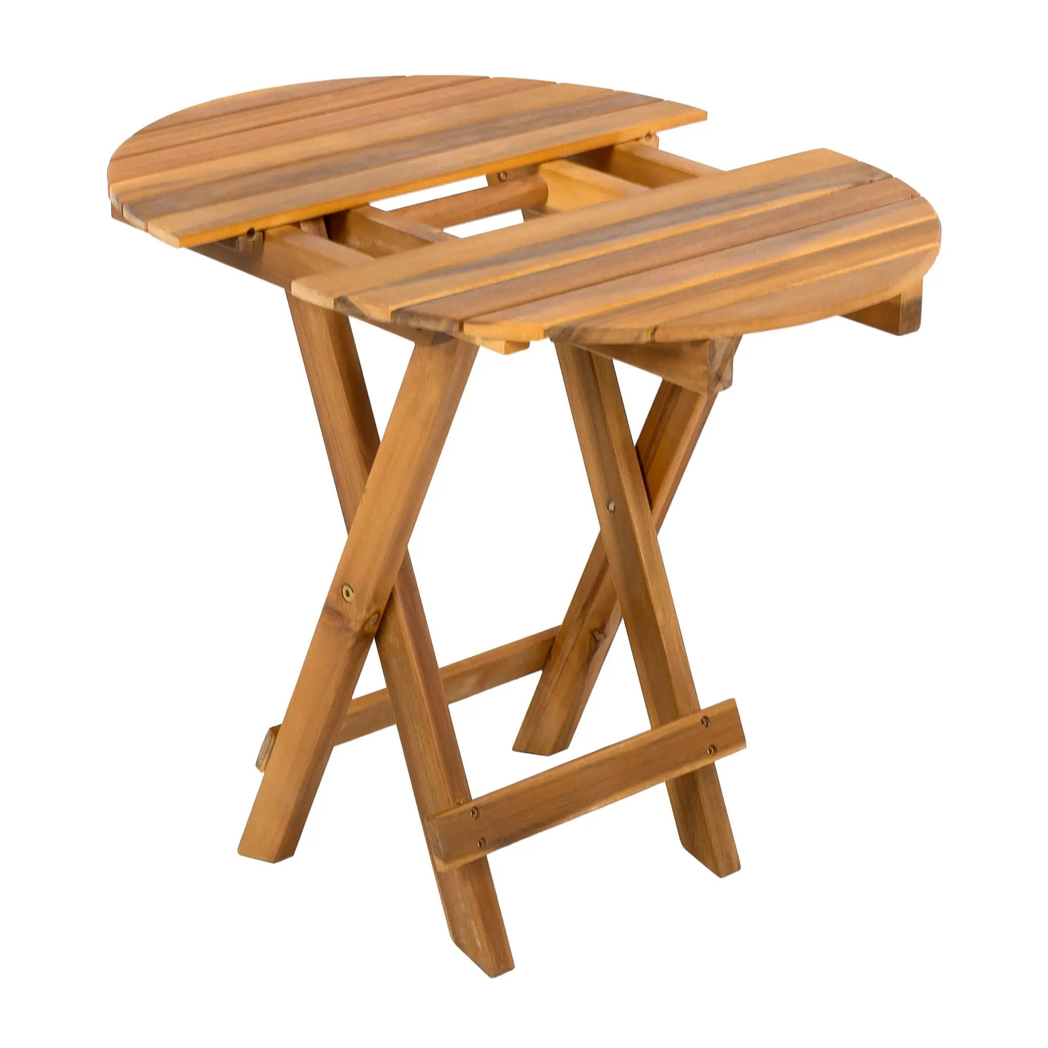 Patio Conversation Set with Foldable Acacia Wood Side Table and Cushions by HouseOfZazla
