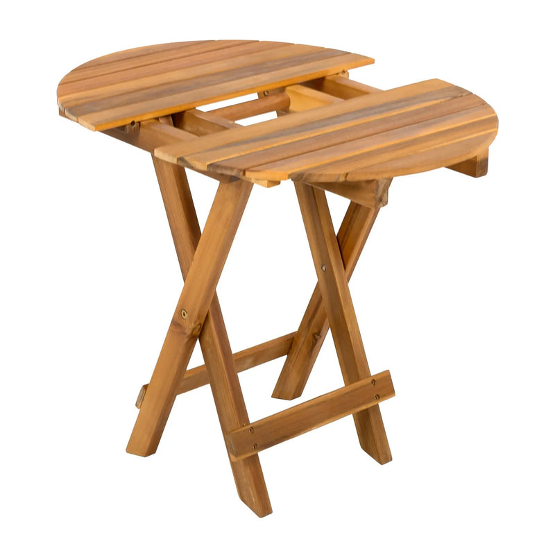 Patio Conversation Set with Foldable Acacia Wood Side Table and Cushions by HouseOfZazla