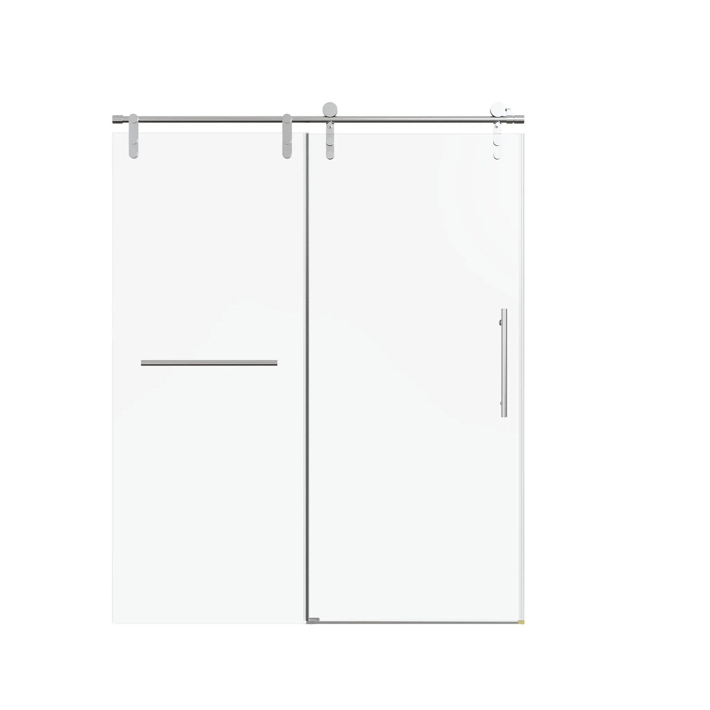 Frameless Single Sliding Shower Doors With Towel Rail & Handle by HouseOfZazla