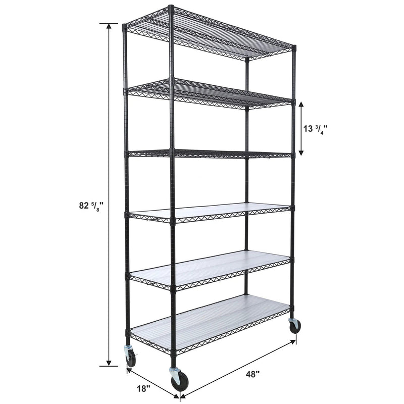 6 Tier 6000Lbs Capacity Nsf Metal Shelf Wire Shelving Unit, Heavy Duty Adjustable Storage Rack With Wheels & Shelf Liners For Commercial Grade Utility Steel Storage Rack by HouseOfZazla