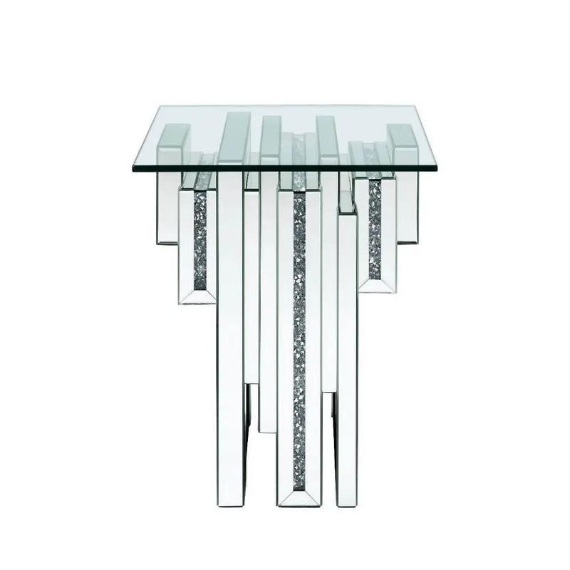 Noralie - 20" End Table With Faux Diamonds - Mirrored by Unique Piece Furniture