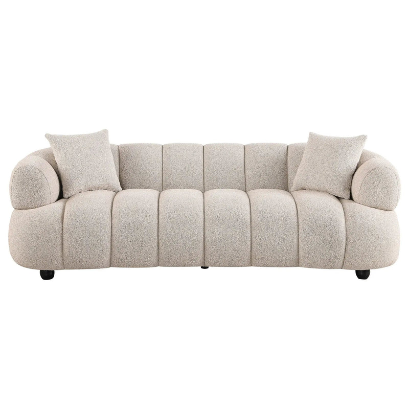 Whitney Contemporary Channel Tufted Boucle Upholstered Sofa by Unique Piece Furniture