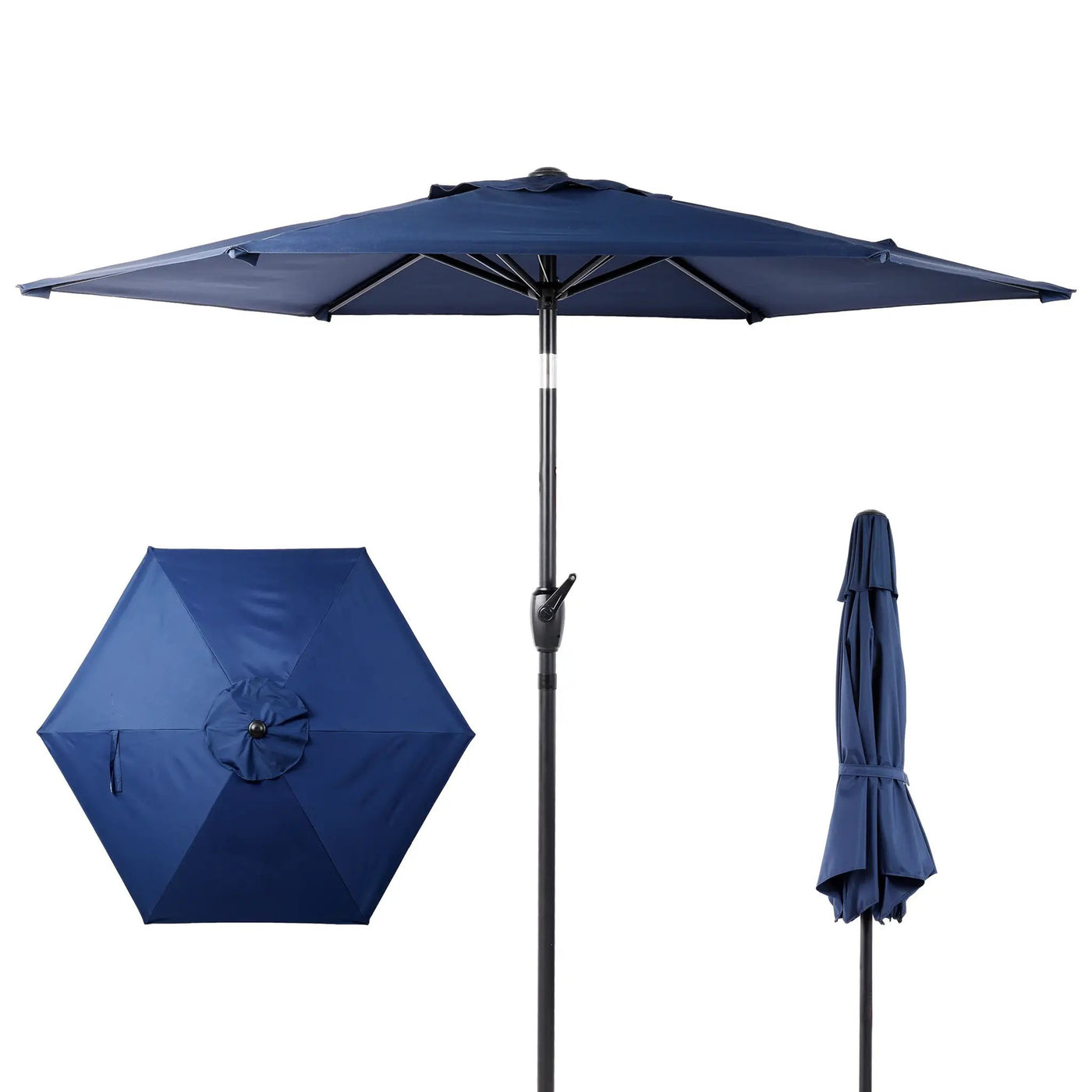 10FT Patio Umbrella with Push Button Tilt and Crank Mechanism by HouseOfZazla