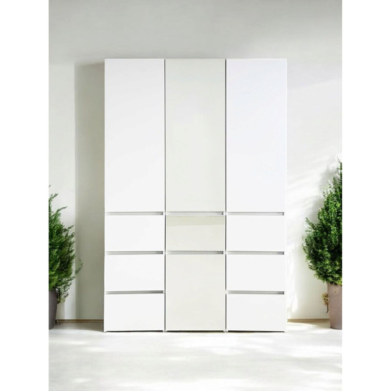 Elise - Slim Modular Closet Cabinet With Drawers - White by HouseOfZazla