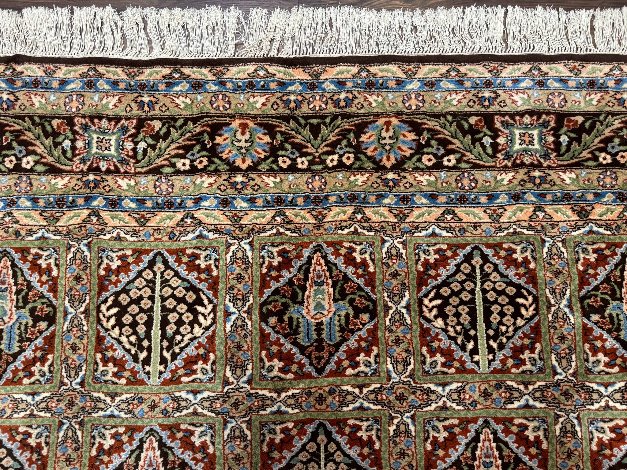 Sino Persian Rug 8x10, Panel Design, Brown, Multicolor, Wool, Cedar Trees by Jewel Rugs