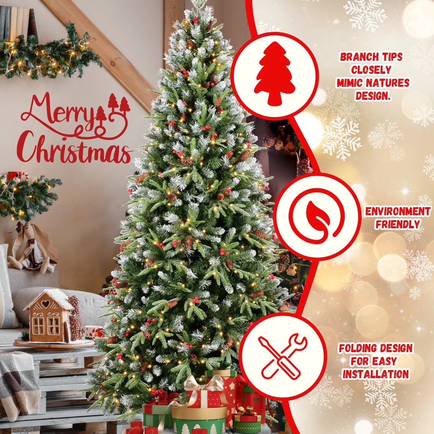 5FT Christmas Tree with 250 Warm Lights by HouseOfZazla
