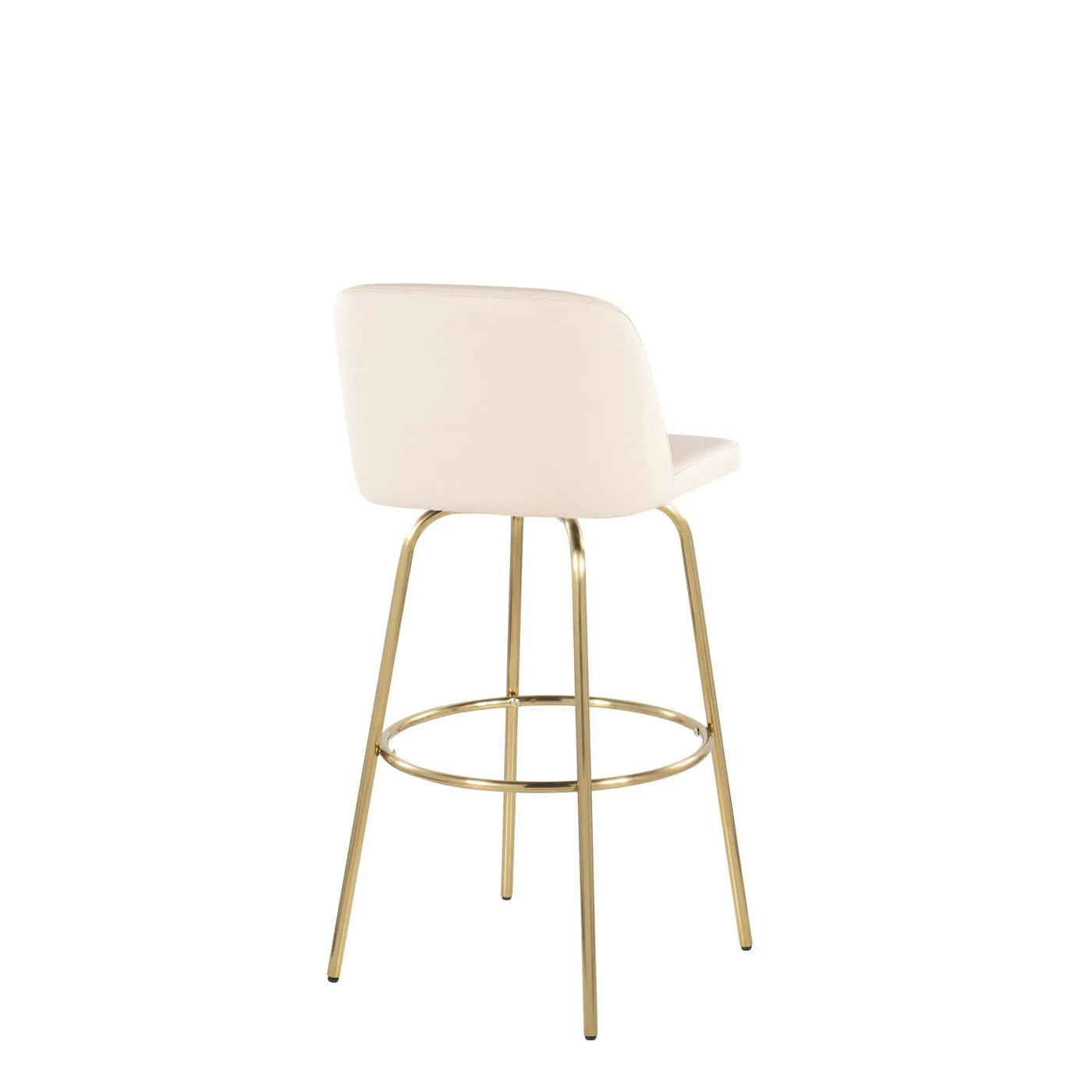Toriano - Contemporary Fixed Height Barstool With Swivel And Round Footrest (Set of 2) by HouseOfZazla
