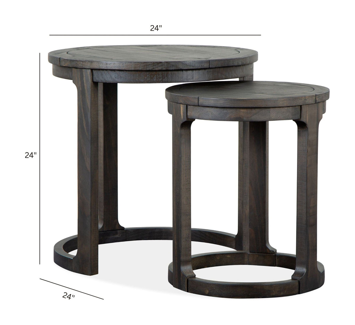 Boswell - Round Nesting End Table - Peppercorn, photo 6 of 7