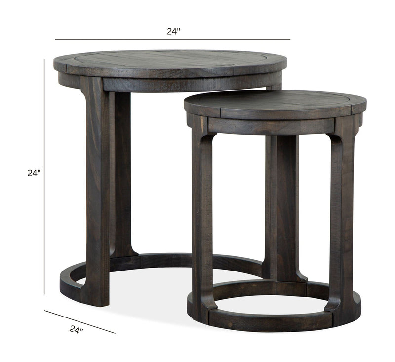 Boswell - Round Nesting End Table - Peppercorn, photo 6 of 7