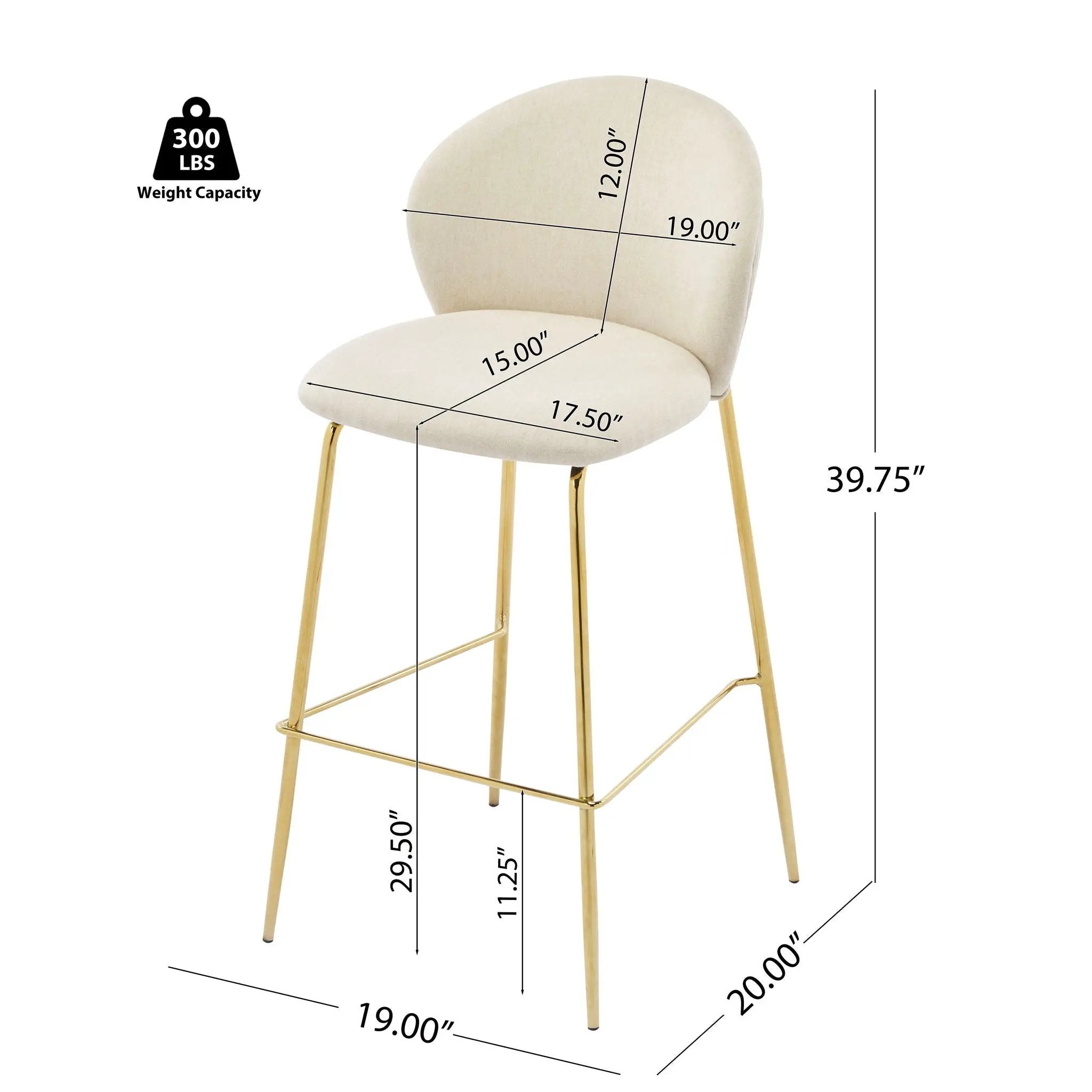Kira - Upholstered Bar Stool (Set of 2) by HouseOfZazla