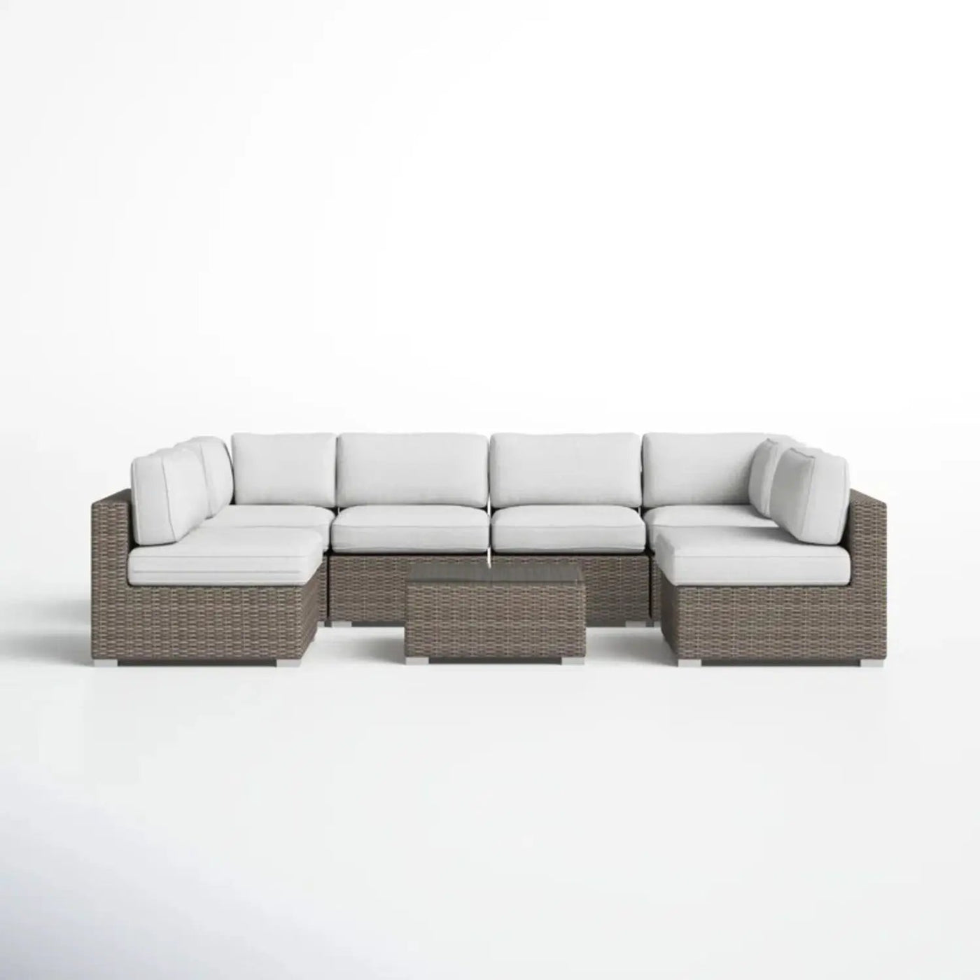 Seating Set With Cushions Handcrafted Wicker Design by HouseOfZazla