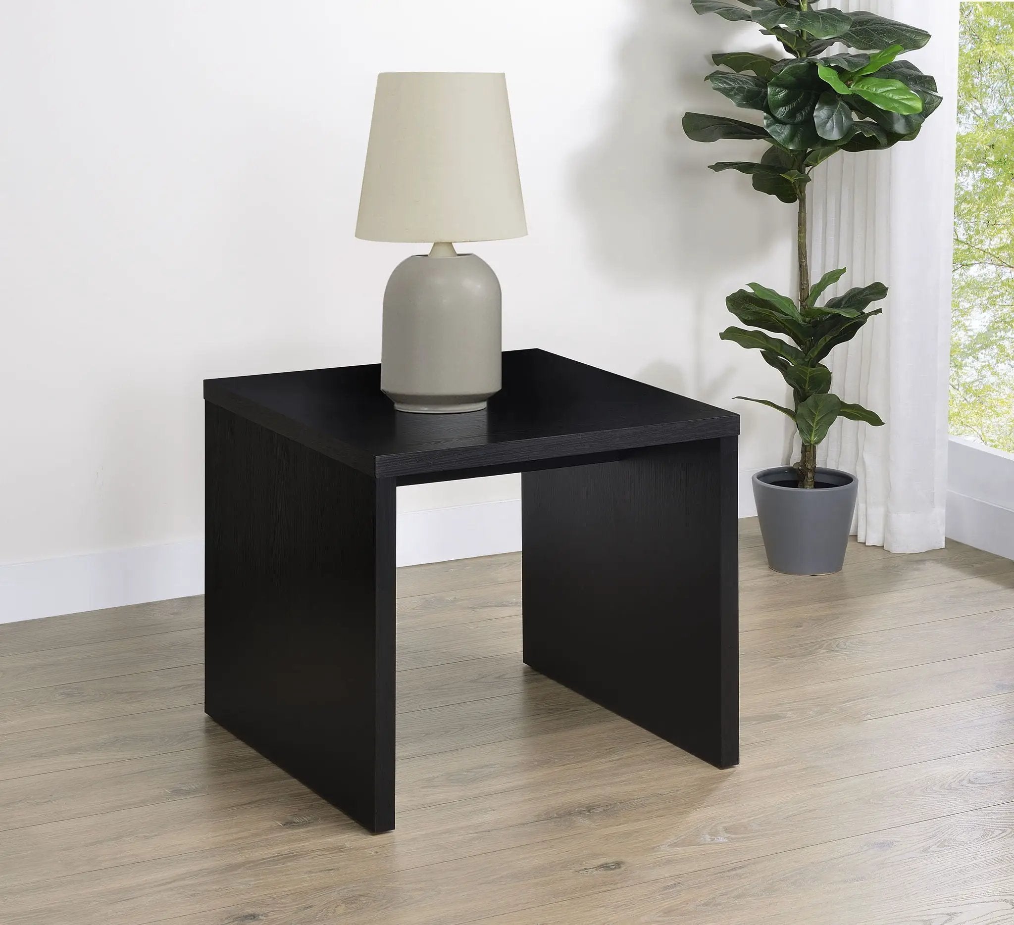Knapp Engineered Wood Square Side End Table Black by Unique Piece Furniture