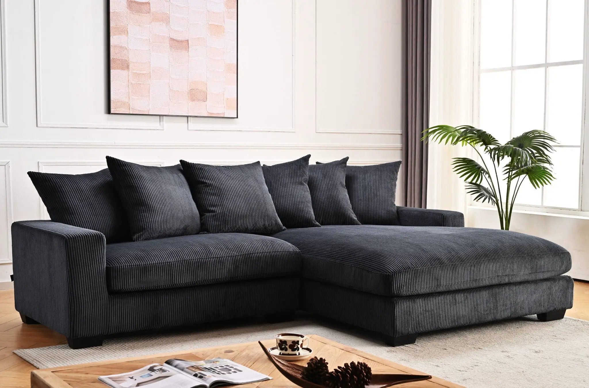Luxe - Oversized 2 Piece Sectional Couches For Living Room, L Shaped Sofa With Chaise by HouseOfZazla