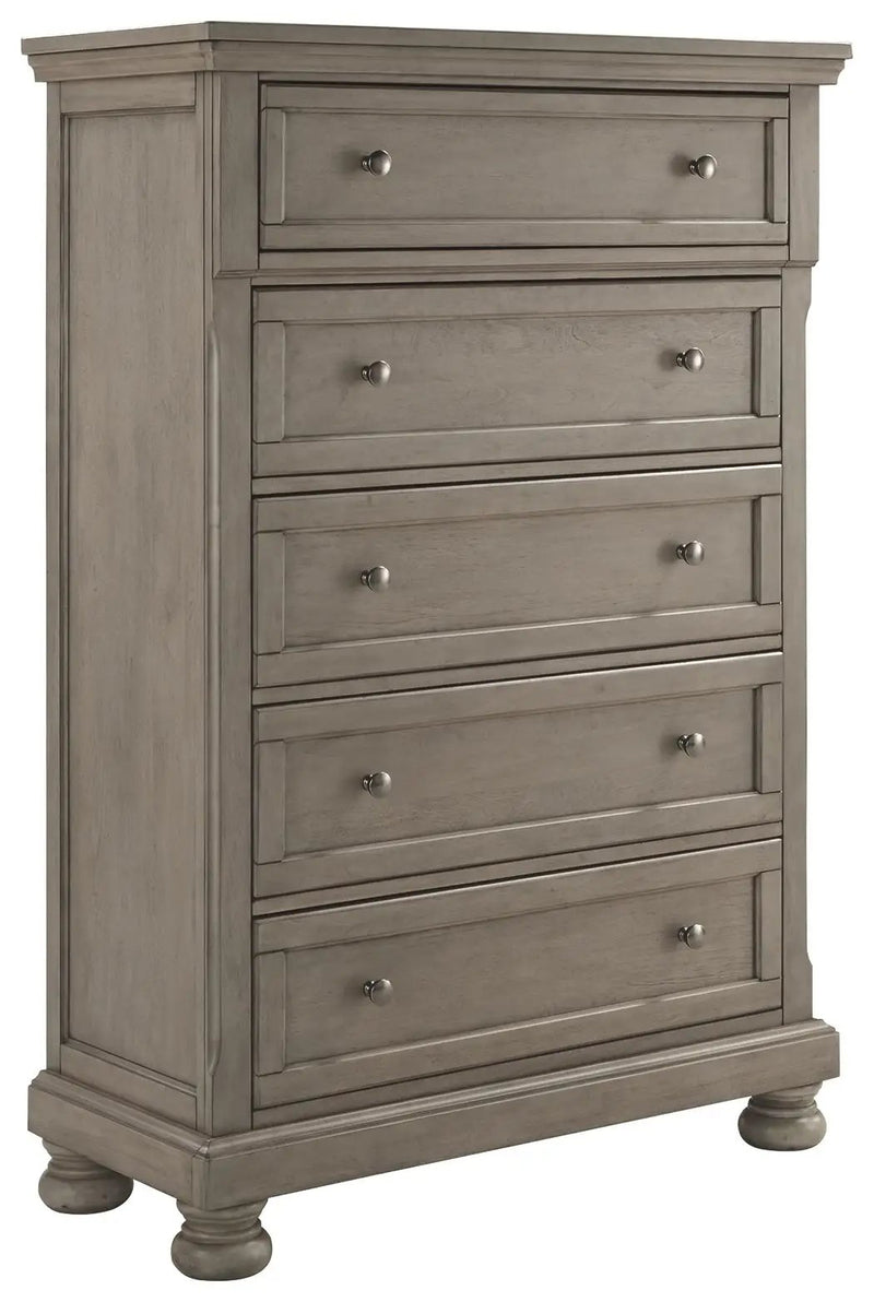 Lettner - Five Drawer Chest - 2-handles - Light Gray by Unique Piece Furniture