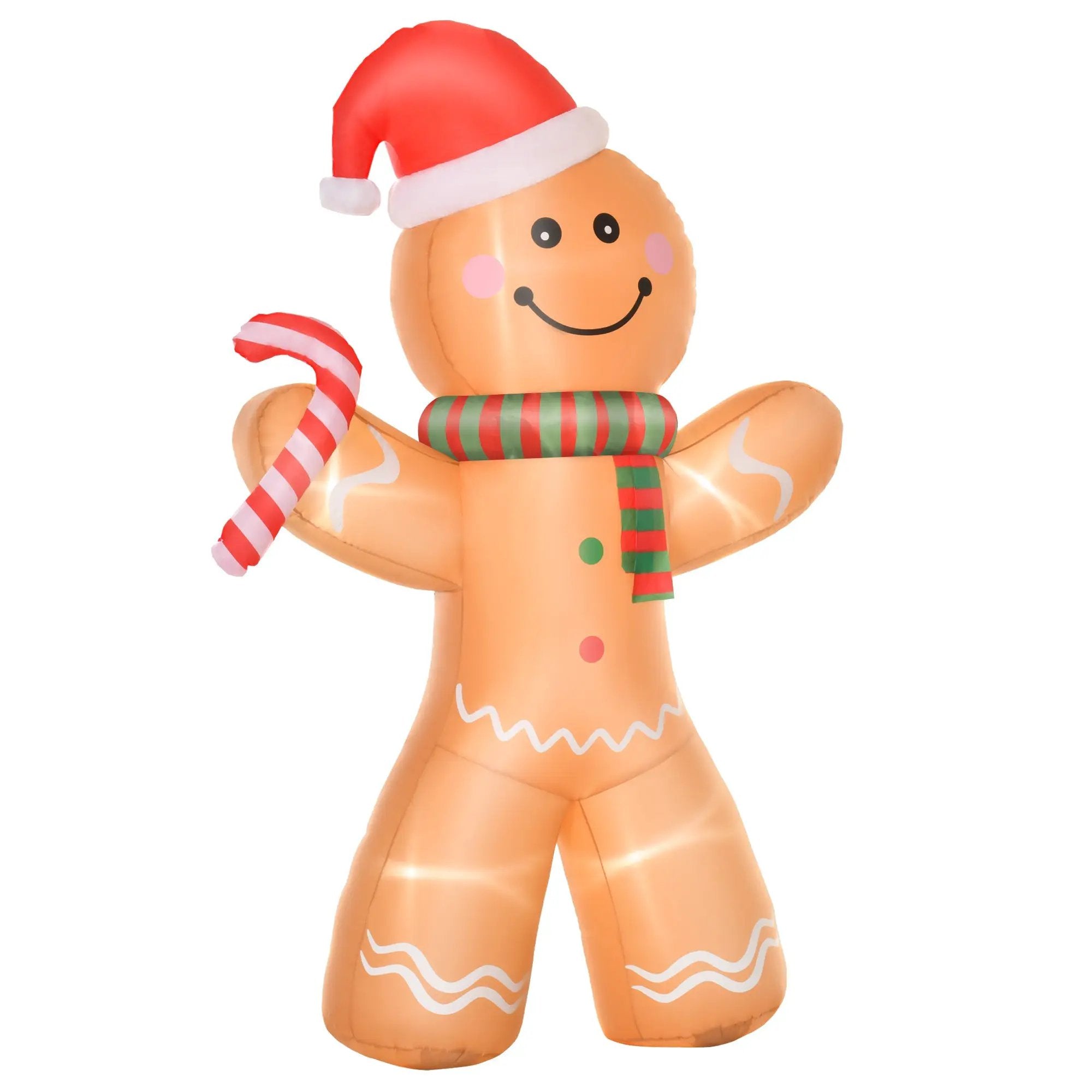 HOMCOM 8ft Christmas Inflatable Gingerbread Man Decoration by HouseOfZazla