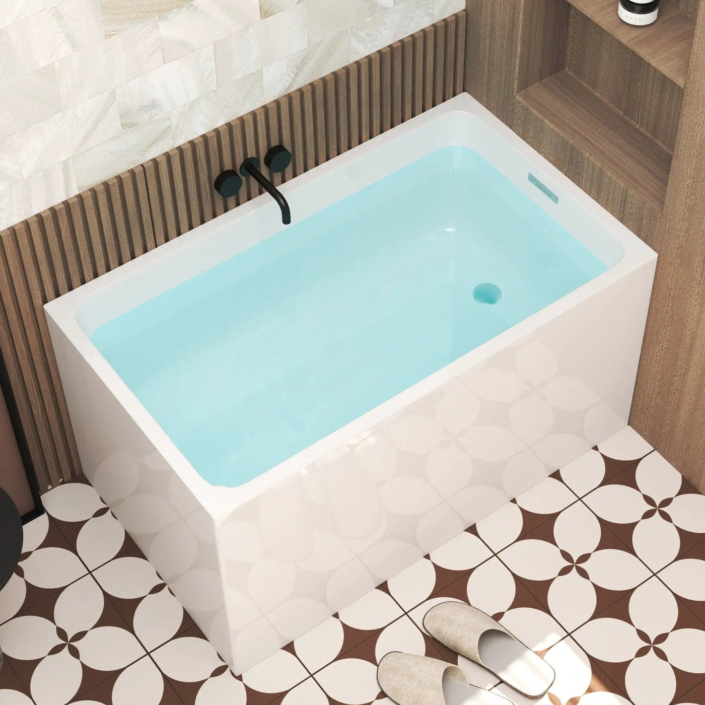 Freestanding Bathtub With Drain, Rectangular Shape by HouseOfZazla