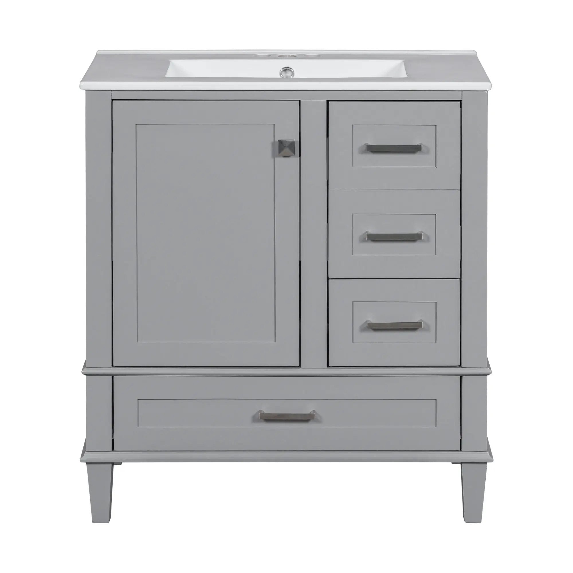 Bathroom Vanity, Modern Bathroom Cabinet With Sink Combo Set, Bathroom Storage Cabinet With A Soft Closing Door And 3 Drawers, Solid Wood Frame by HouseOfZazla