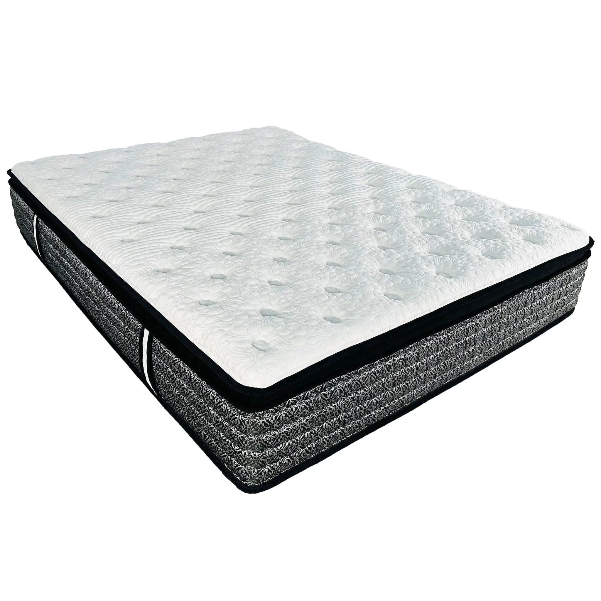 14" Premium Hybrid Mattress In A Box Plush Gel Memory Foam Top With Cooling Technology - Gray / White - Queen by Unique Piece Furniture
