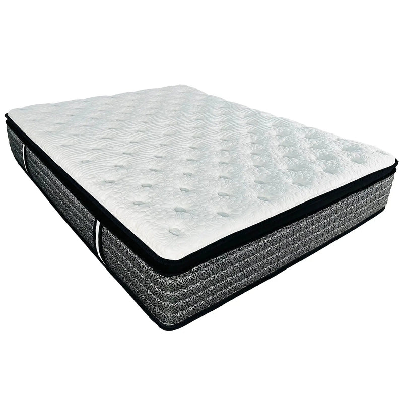 14" Premium Hybrid Mattress In A Box Plush Gel Memory Foam Top With Cooling Technology - Gray / White - Queen by HouseOfZazla