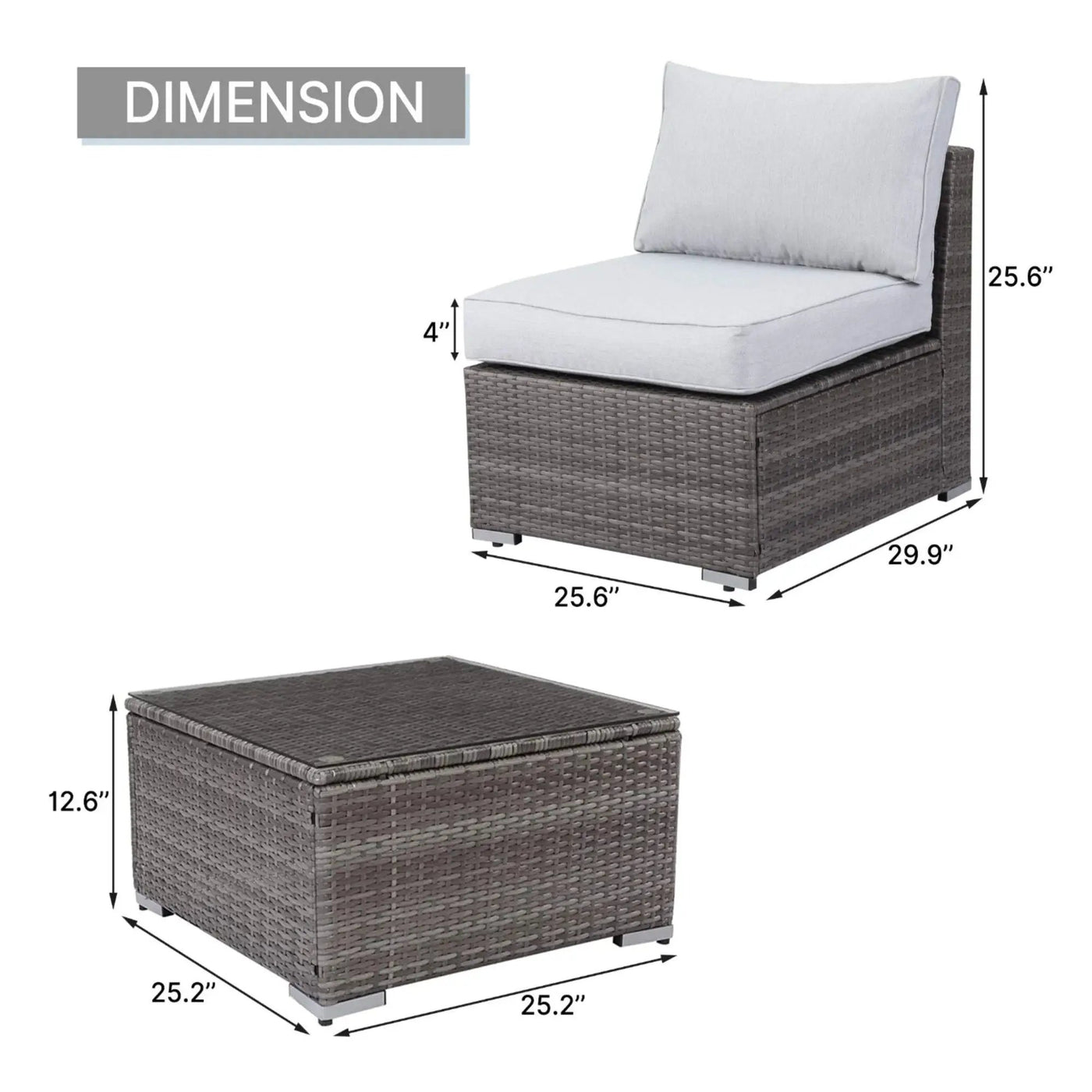 Modern Patio Set With Coffee Table by HouseOfZazla