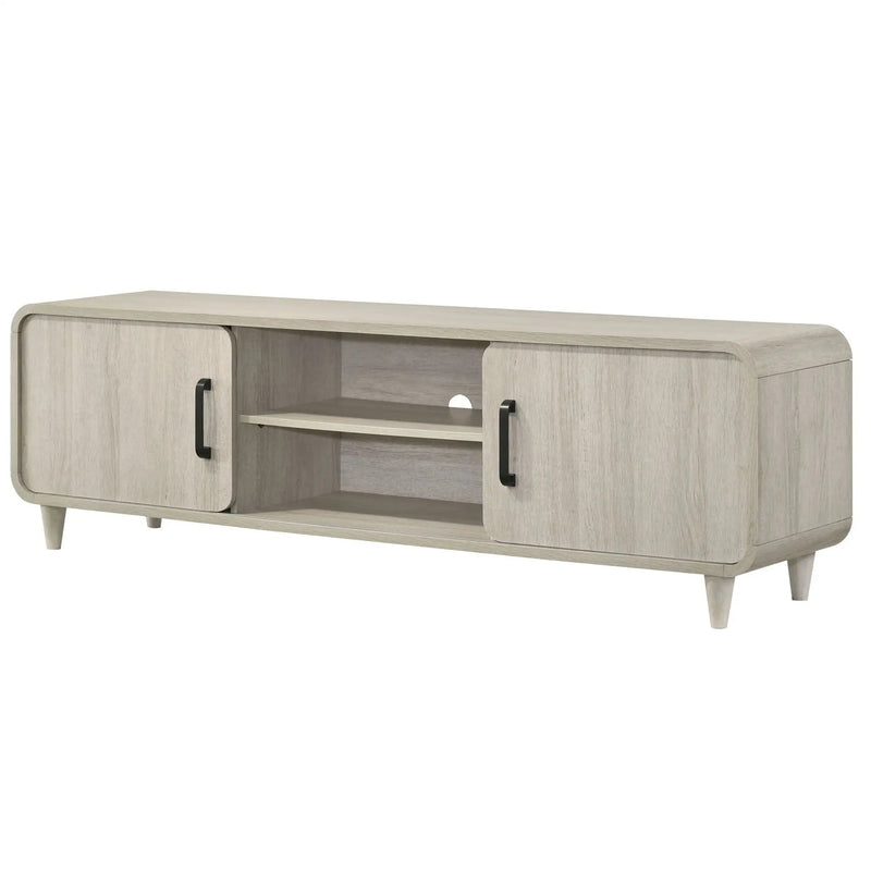 TV Stand With Sliding Doors And Handles, Living Room Furniture - Antique White by Unique Piece Furniture