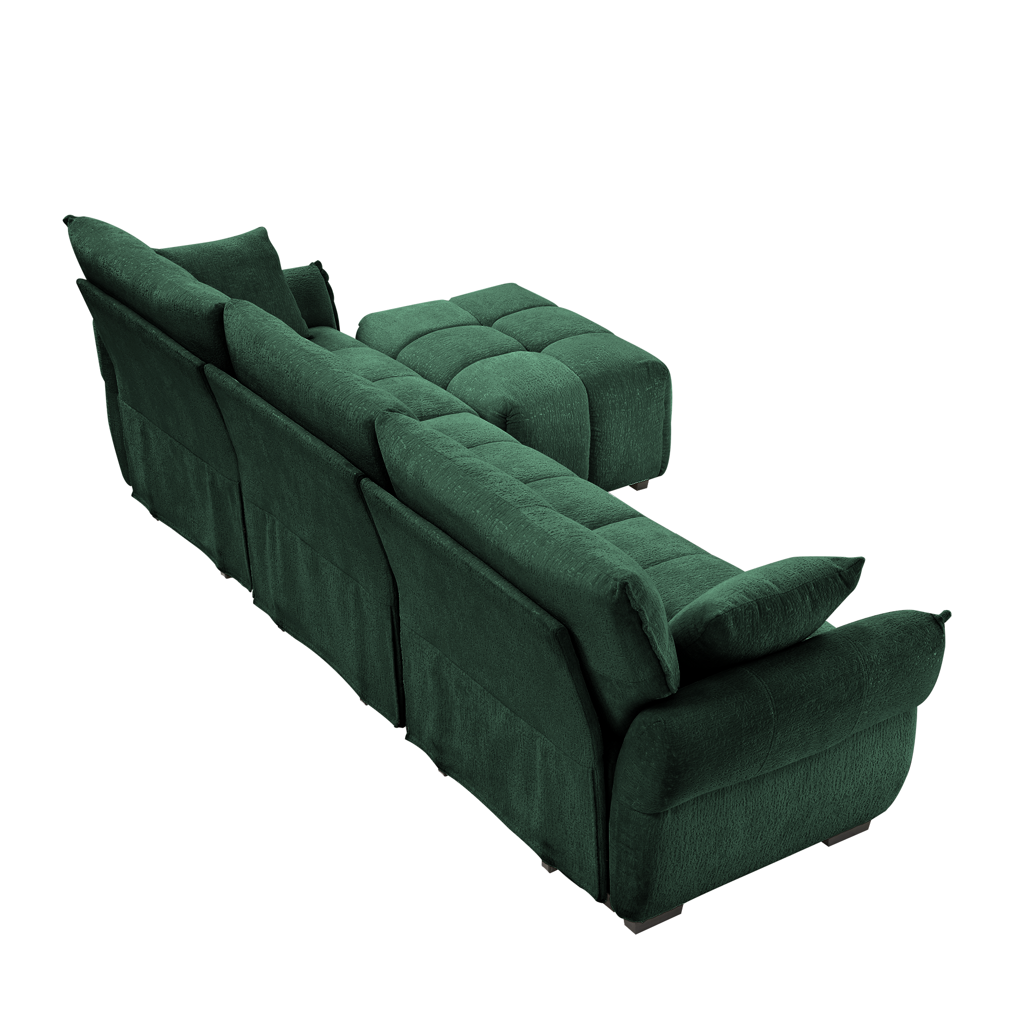 Three-Seater Sofa Set With Ottoman and Pillows by HouseOfZazla