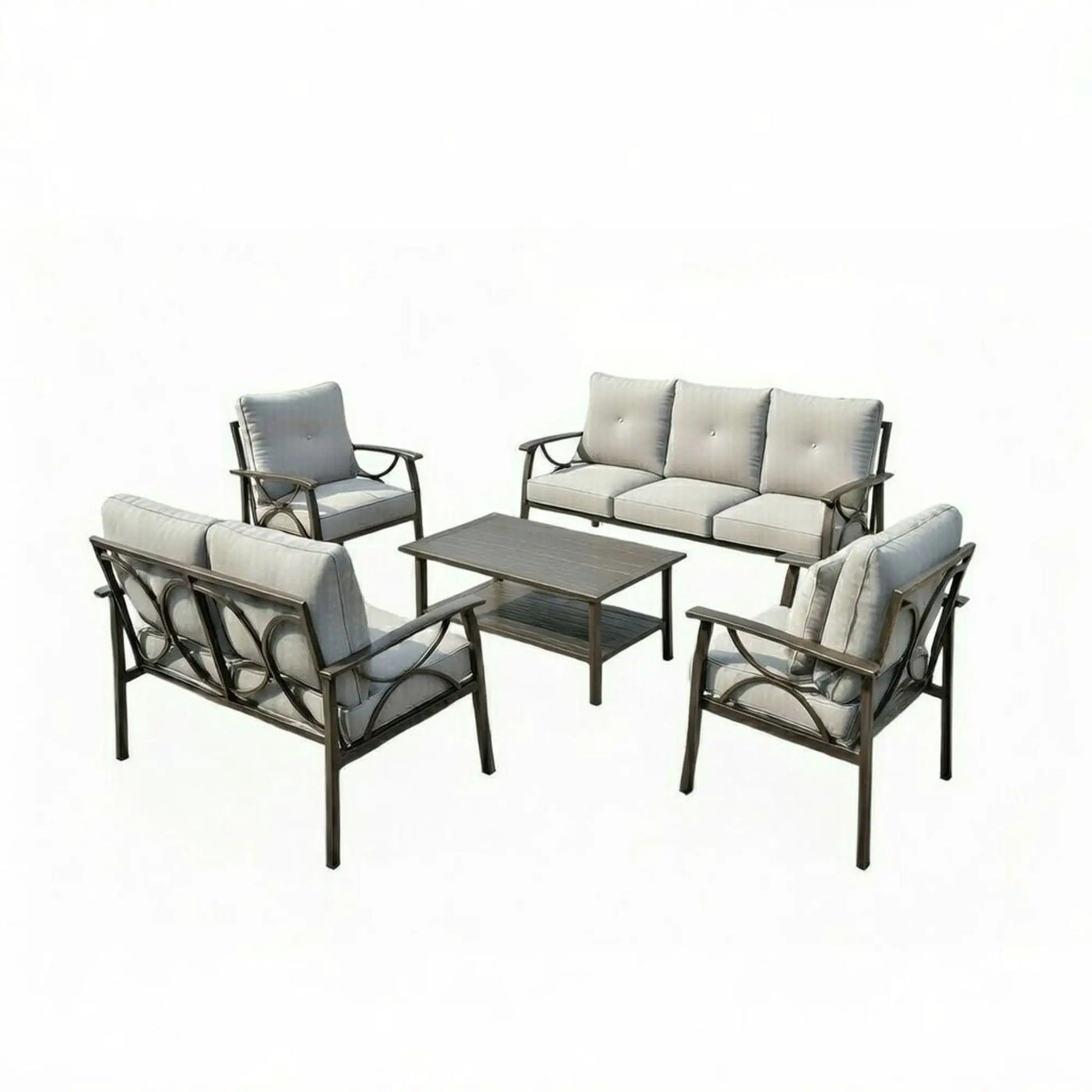 Patio Furniture Set with Coffee Table and Cushions for Backyard by HouseOfZazla