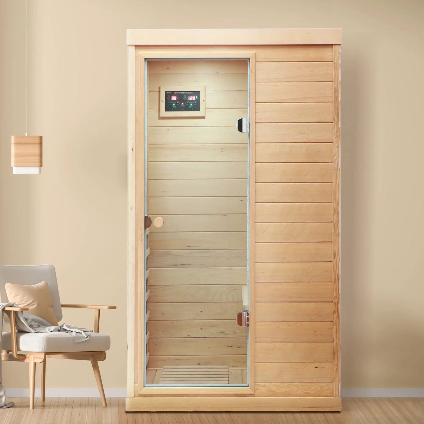 Hemlock Mini 1 Person Far Infrared Door Indoor Sauna Room by HouseOfZazla