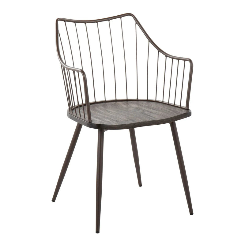 Dakota Winston - 5 Piece Contemporary Dining Set - Black / Brown / Dark Walnut by HouseOfZazla