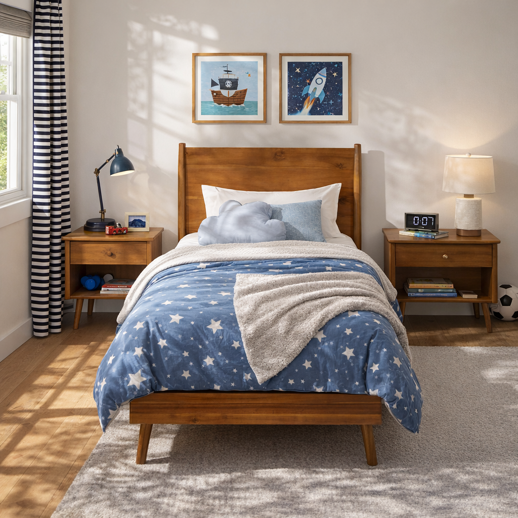 Cohron Solid Wood Platform Bed (Twin Bed) by HouseOfZazla
