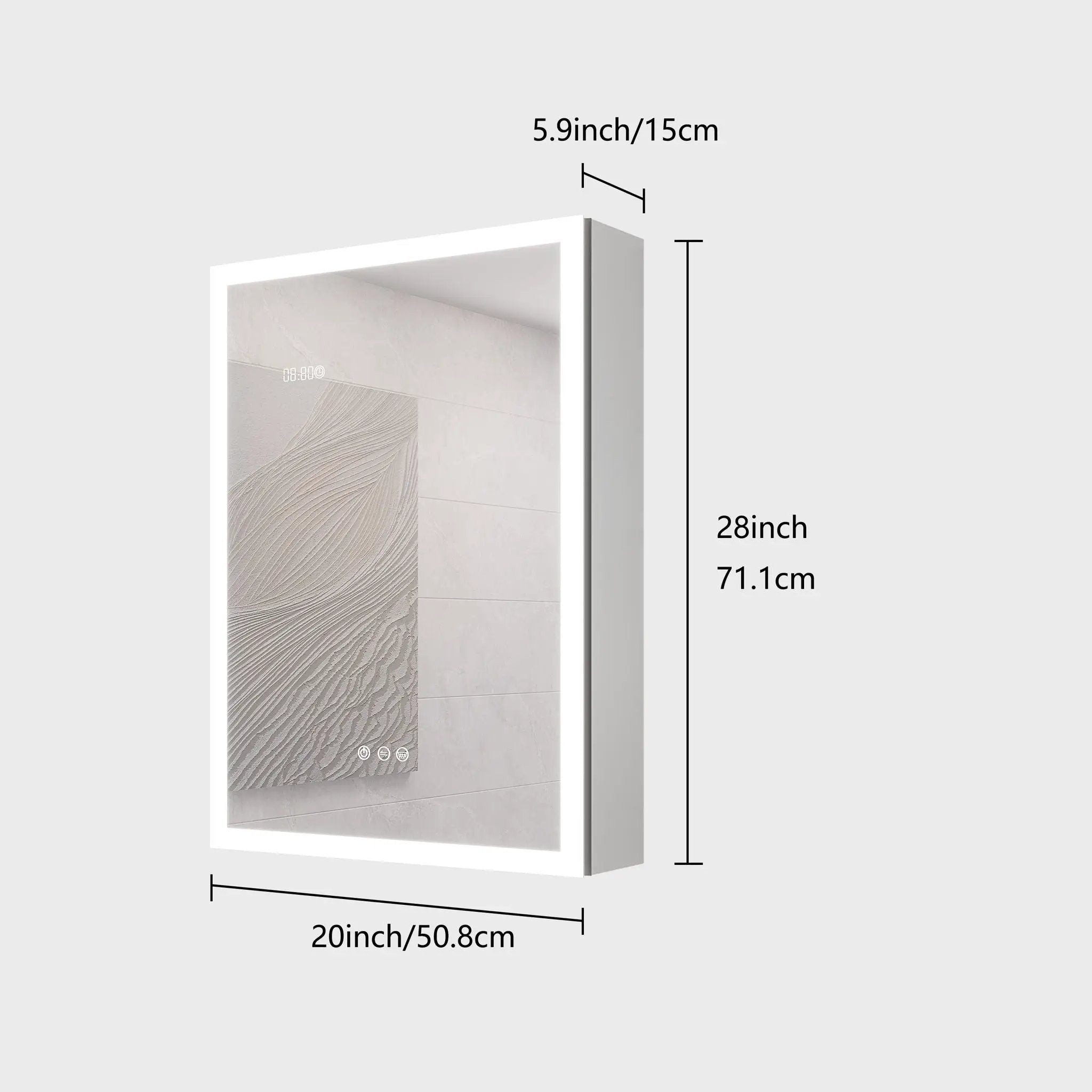 Bathroom Medicine Cabinet With Lights, LED Medicine Cabinet With Mirror, Lighted Medicine Cabinet With Defogger by Unique Piece Furniture