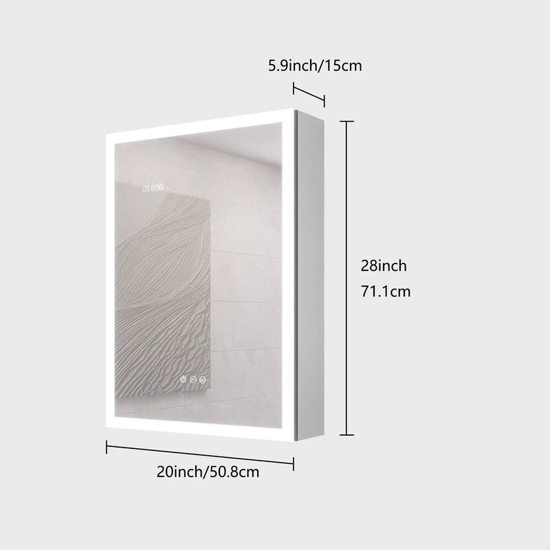 Bathroom Medicine Cabinet With Lights, LED Medicine Cabinet With Mirror, Lighted Medicine Cabinet With Defogger by Unique Piece Furniture