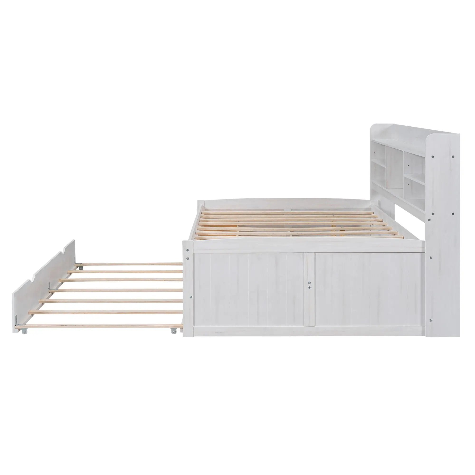 Captain Bed With Built In Bookshelves, 3 Storage Drawers, And Trundle by HouseOfZazla