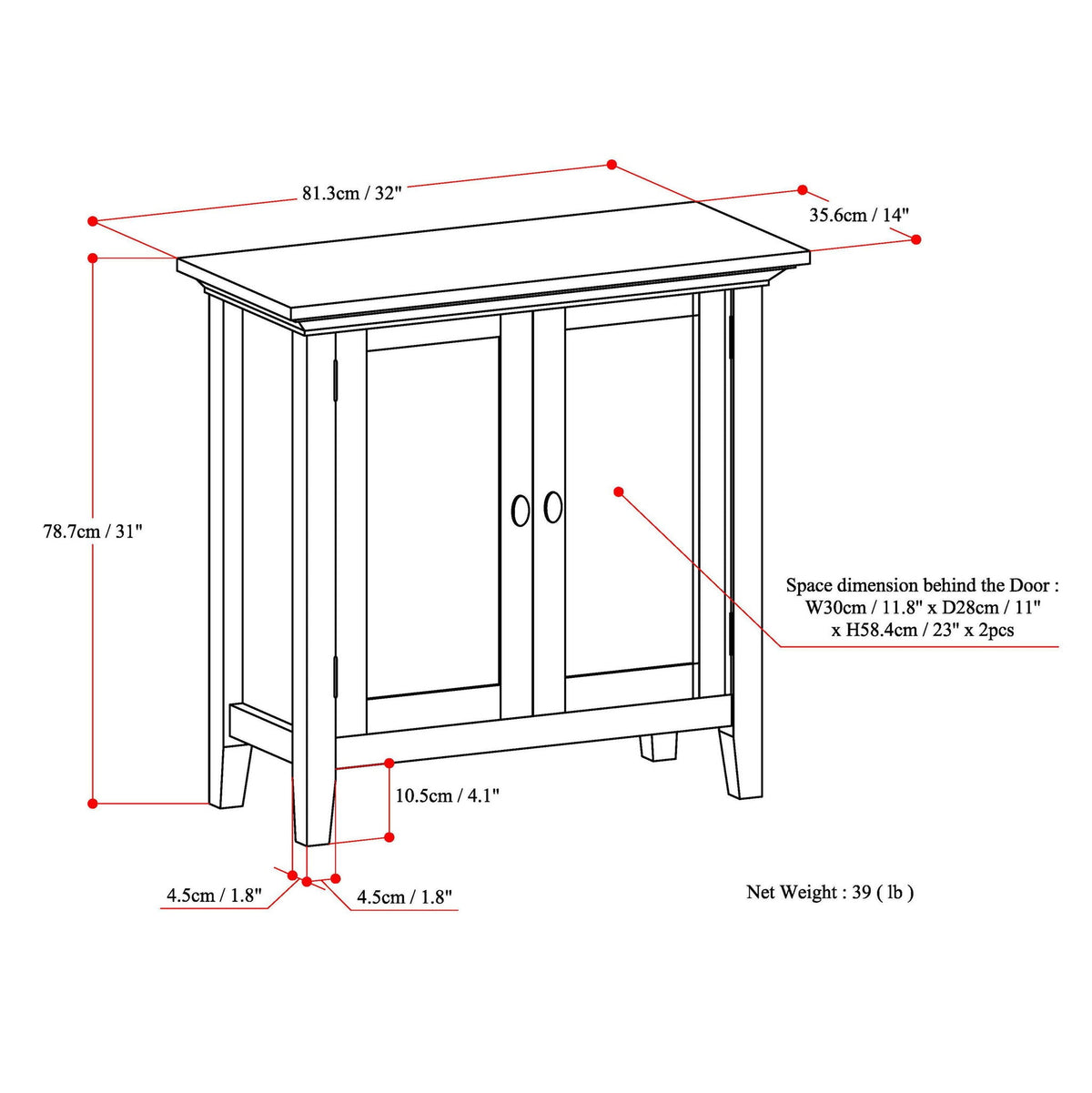 Handcrafted Low Storage Cabinet with Adjustable Shelves - Multiple Colors, photo 31 of 33