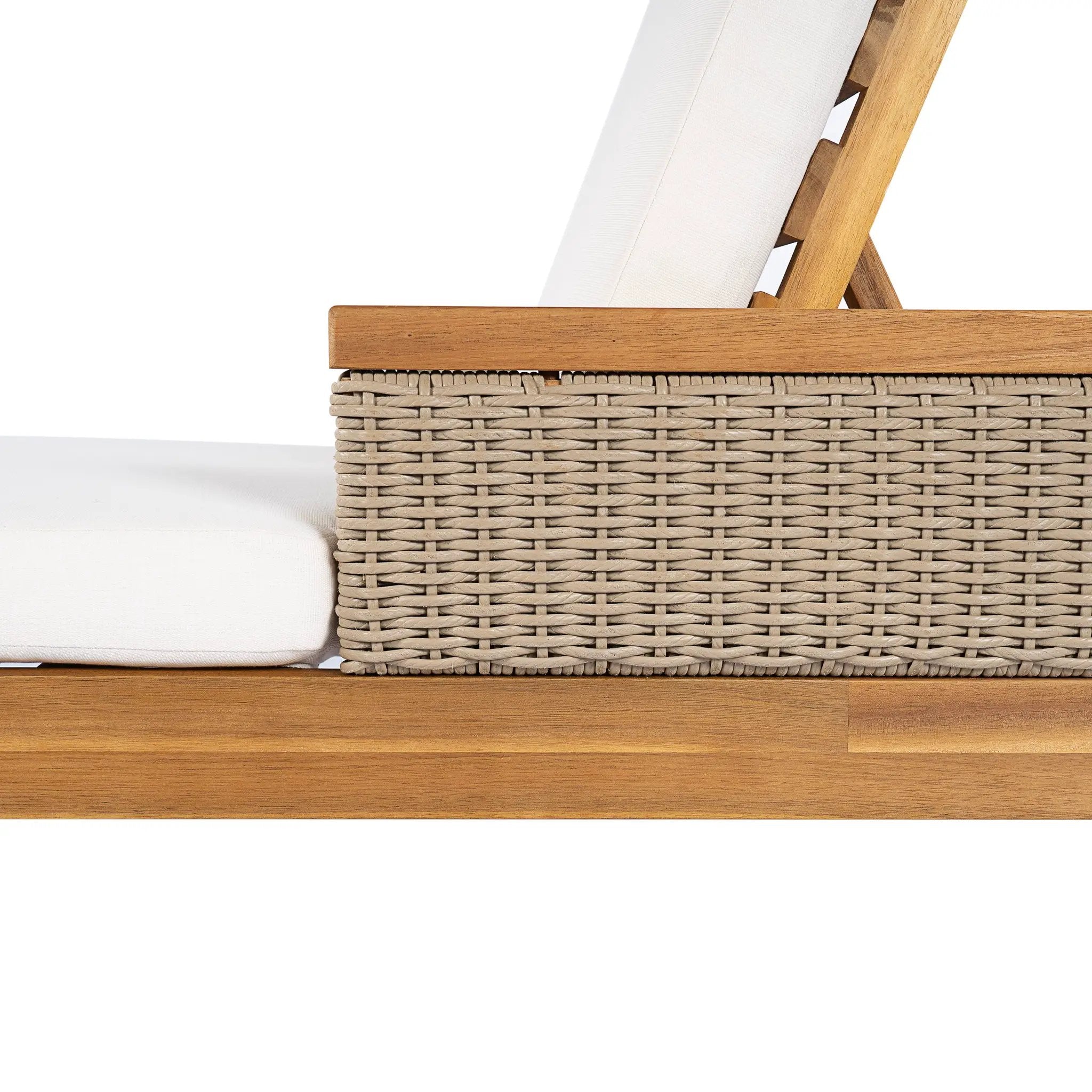 76.8" Solid Acacia Wood Sun Lounger Set of 2 with Cushions by HouseOfZazla