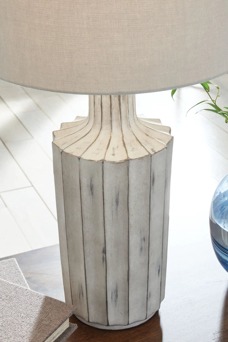 Imre - Poly Table Lamp - Distressed Brown by Unique Piece Furniture
