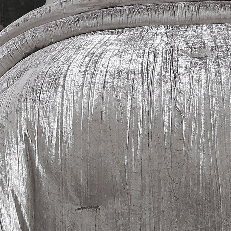 Turin Silver Crinkle Velvet 7PC Bedding Set by HouseOfZazla