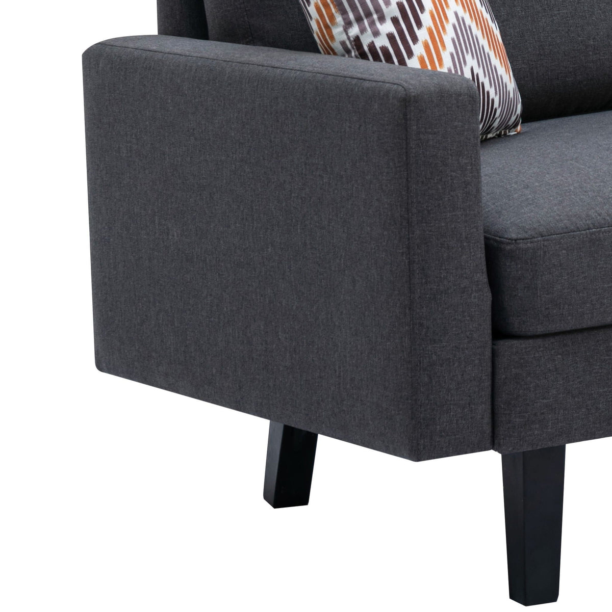 Minimalistic Stationary Sofa with 2 Throw Pillows - Select Color, photo 12 of 15