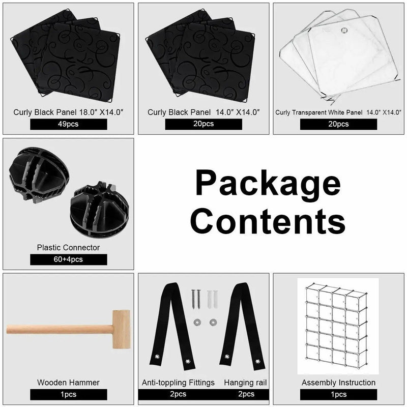 20-Cube DIY Plastic Cube Storage Organizer with Doors by DirectDeals