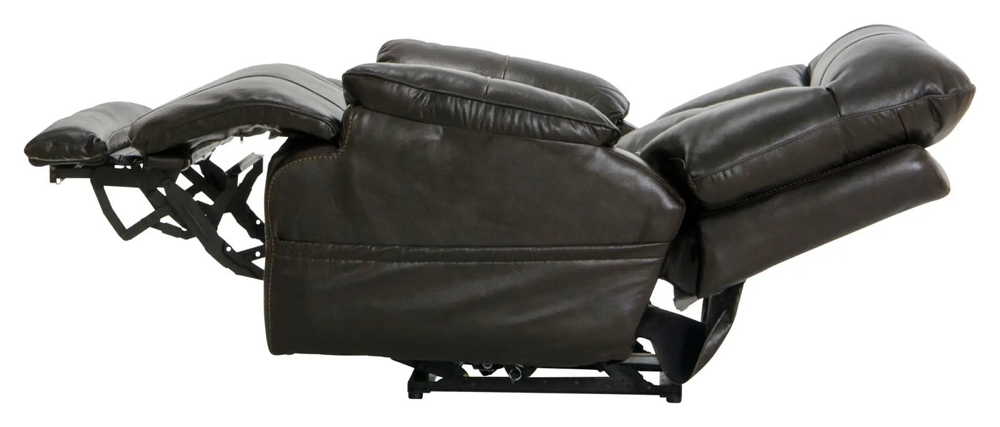 Naples - Power Lay Flat Recliner With Extended Ottoman - Chocolate by Unique Piece Furniture
