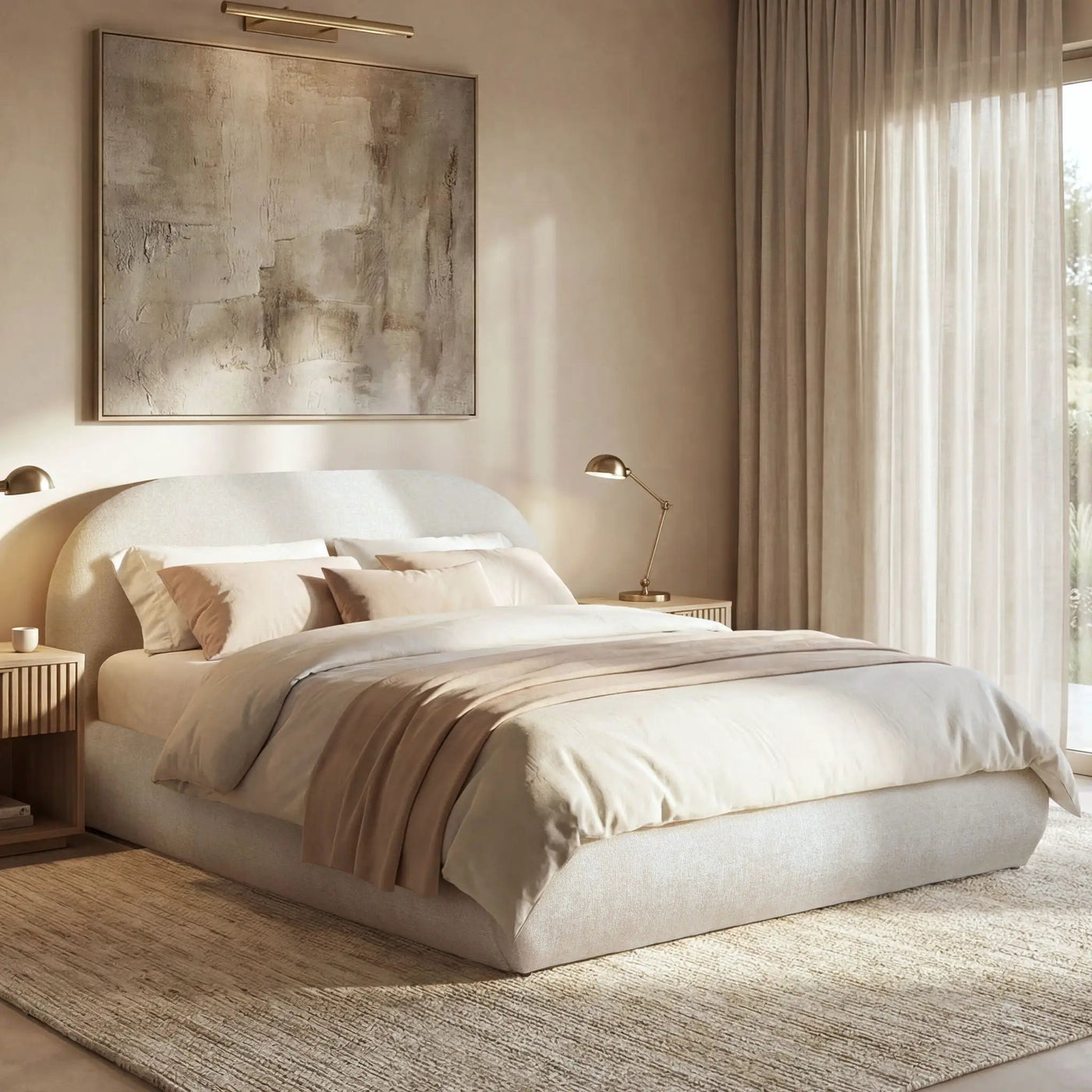 Archie Puffy Grounded - Upholstered Platform Bed by Unique Piece Furniture