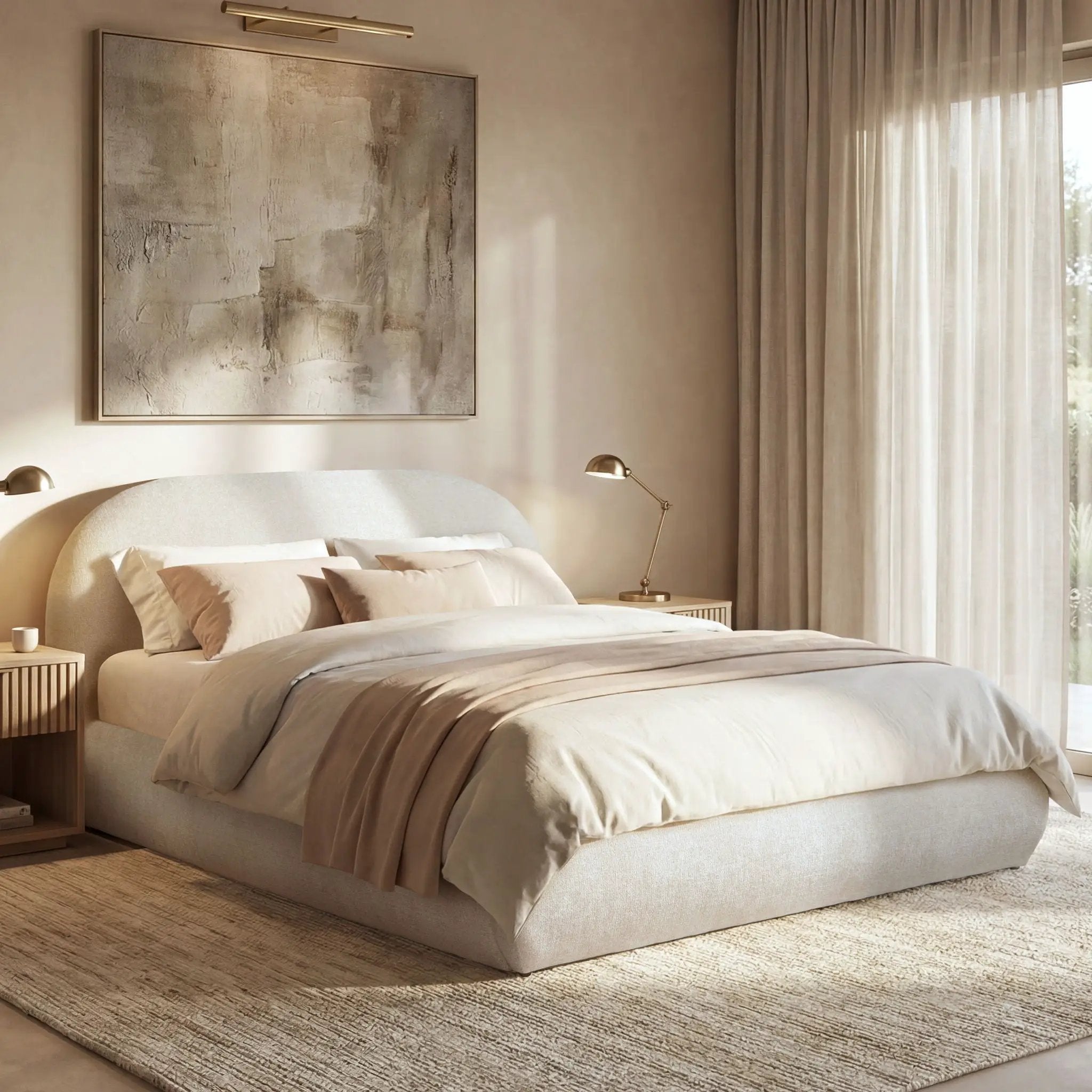 Archie Puffy Grounded - Upholstered Platform Bed by Unique Piece Furniture