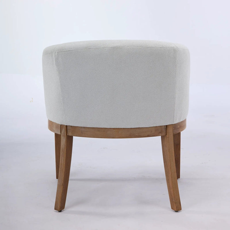 Mid Century Modern Upholstered Barrel Dining Chair with Arms by HouseOfZazla