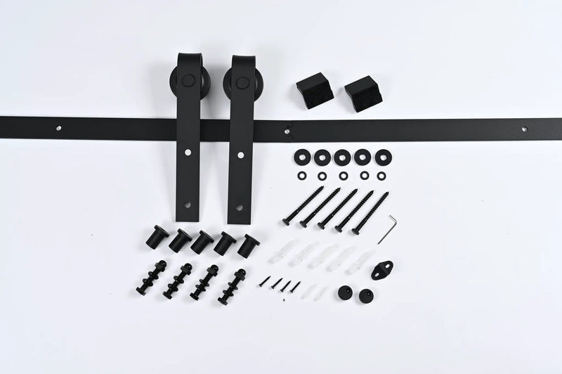 8 FT Double Sliding Barn Door Track and Handle Hardware Kit by HouseOfZazla
