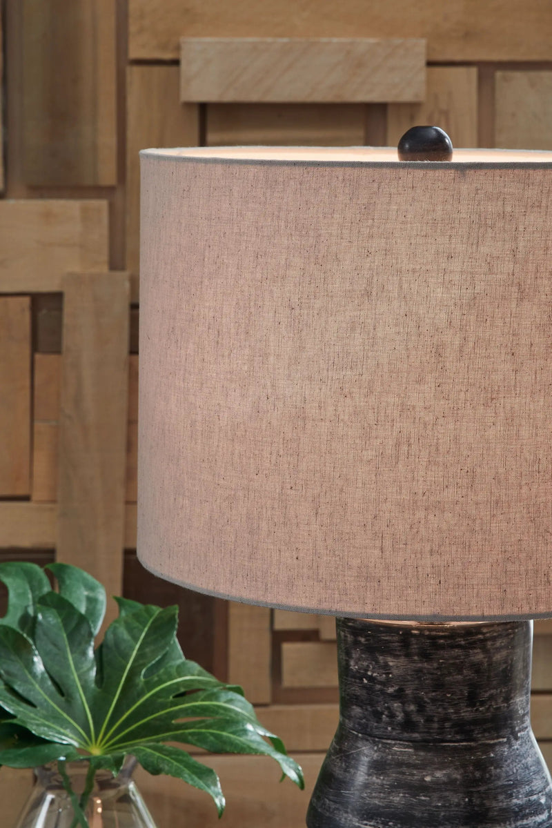 Kerbert - Terracotta Table Lamp - Distressed Black by Unique Piece Furniture