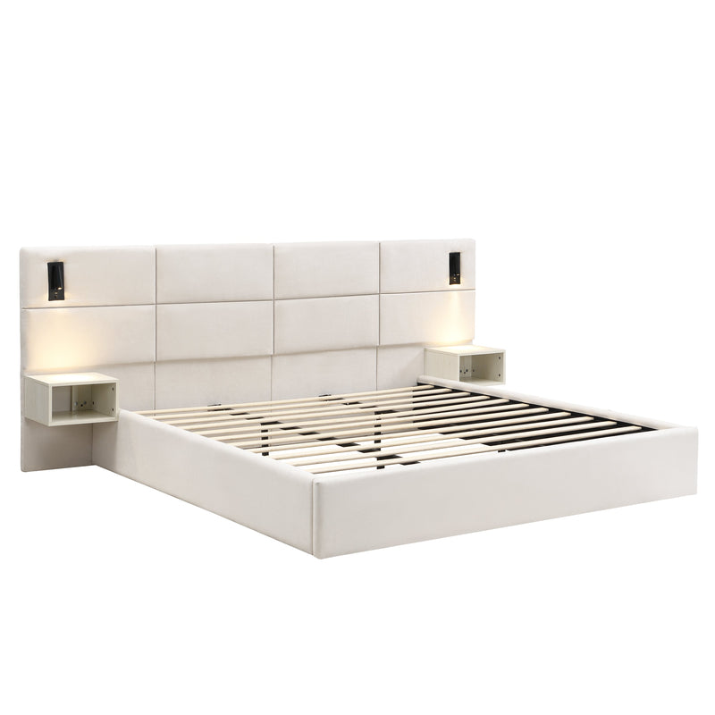 Soft, Comfortable, Luxurious Upholstered Smart Bed with Reading Light - King, photo 7 of 10
