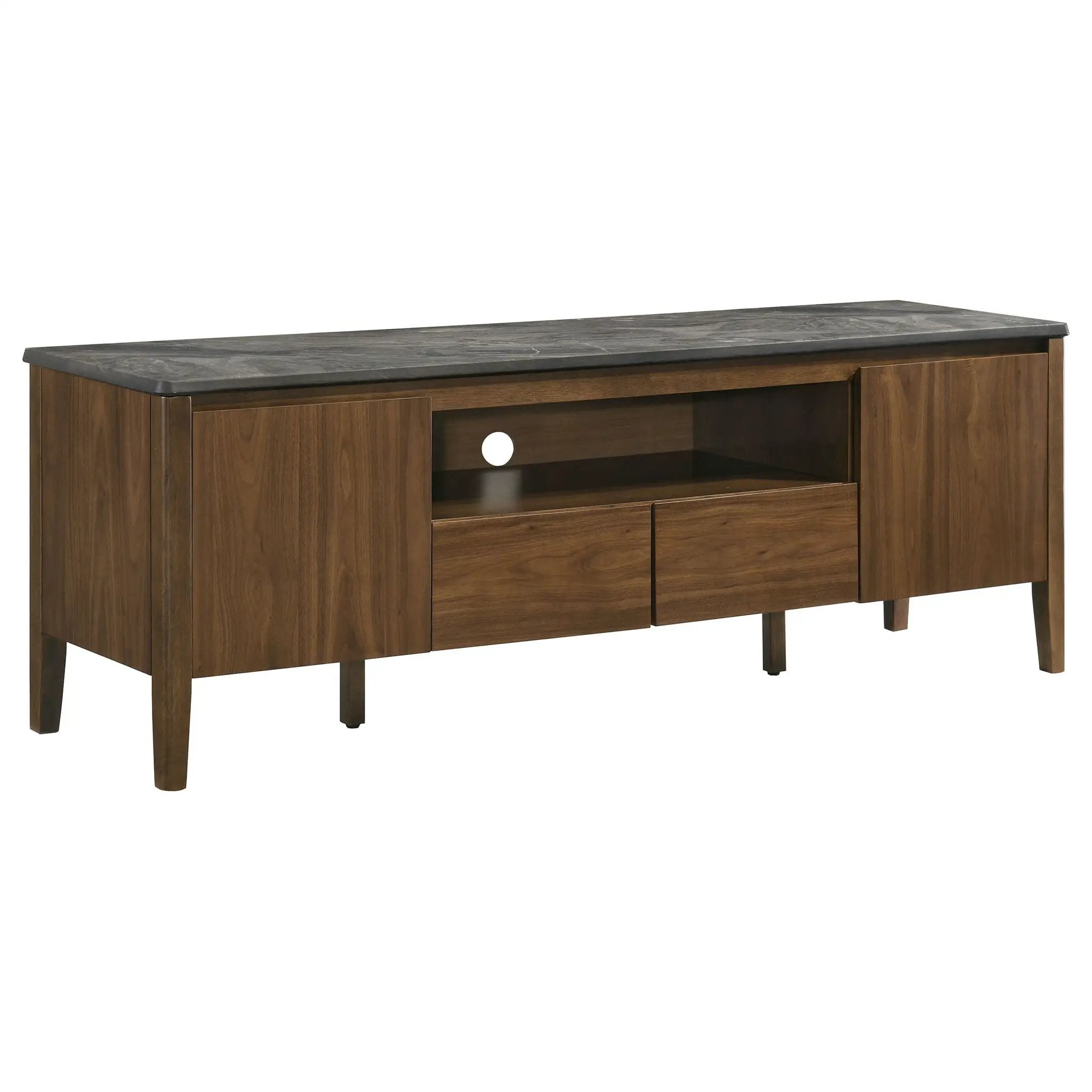 Bradley 63-inch 2-Door SmartTop TV Stand Smokey Grey and Brown by Unique Piece Furniture