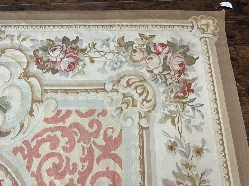Aubusson Rug 10x14, Wool Handmade Vintage Carpet, Elegant French European Design Rug, Large Room Sized Aubusson Rug, Stark Carpet by Jewel Rugs