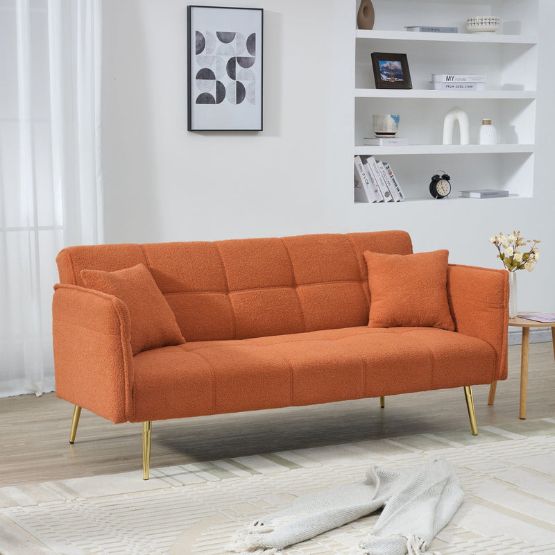 Convertible Double Futon Sofa Bed With Folding Armrests For Living Rooms by HouseOfZazla