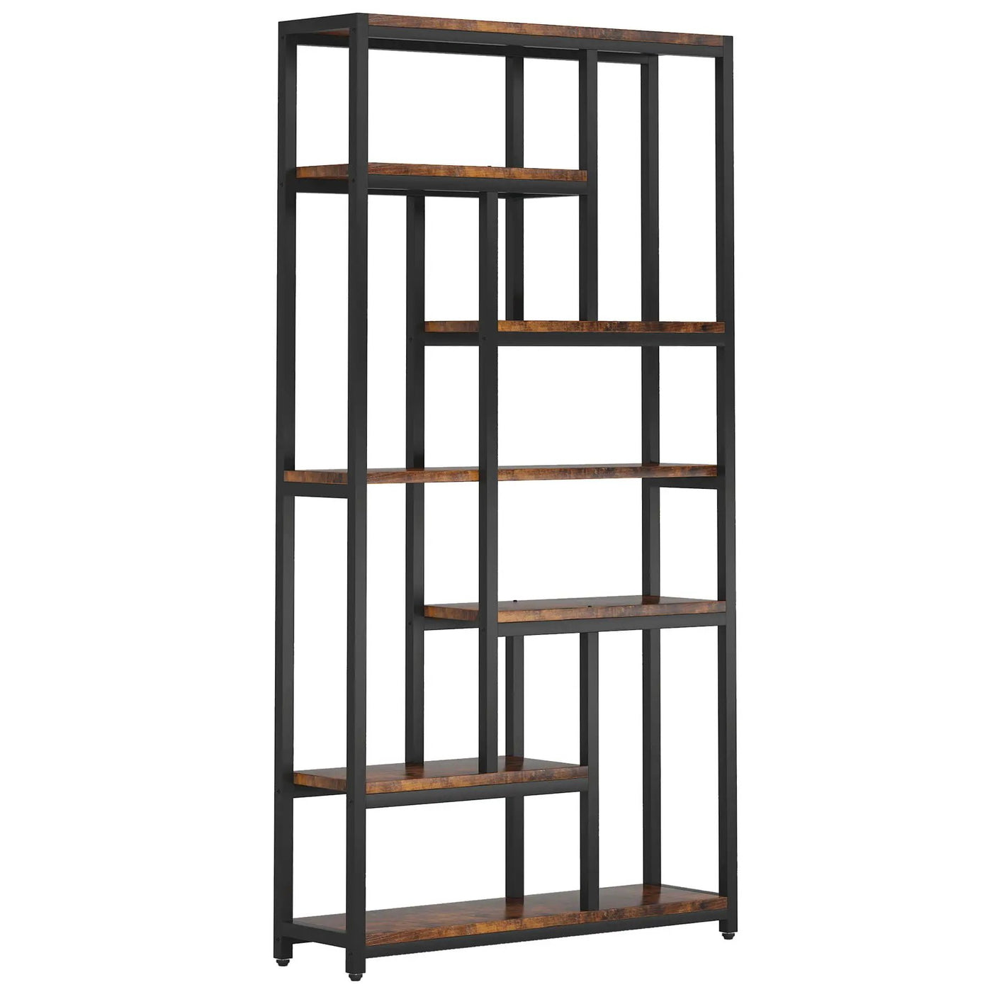 Extra Tall 7 Tier Industrial Etagere Bookcase with 10 Shelves Organizer by HouseOfZazla